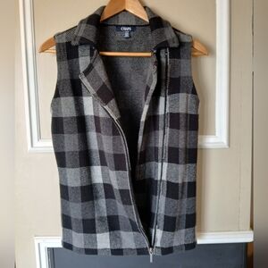 Women's Chaps Buffalo Check Sweater Vest Size Petite Small